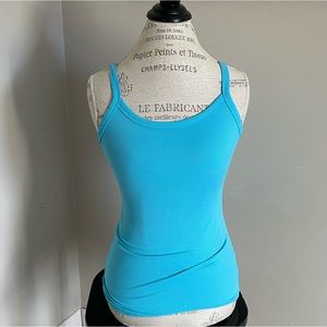 Bright blue ribbed tank top